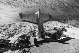 Hillary Greene-Pae_Plane Wreck Tail Fin_A_BW_El Dorado Canyon_Nevada_2022 copy.jpg